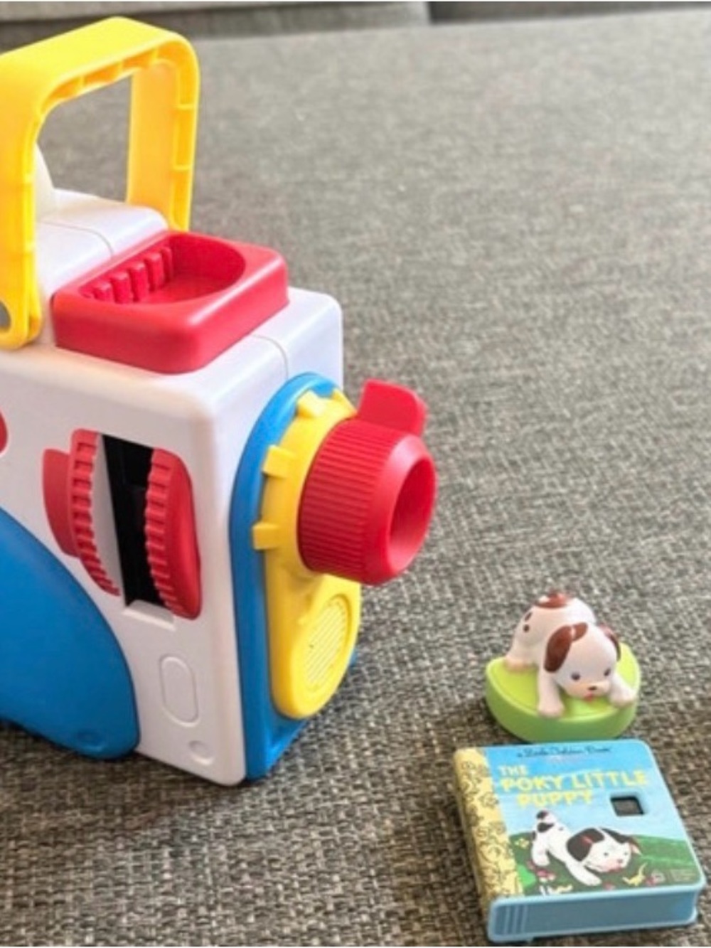 Interactive Kids Toy Camera with Puppy Accessory - Red, Yellow & Blue